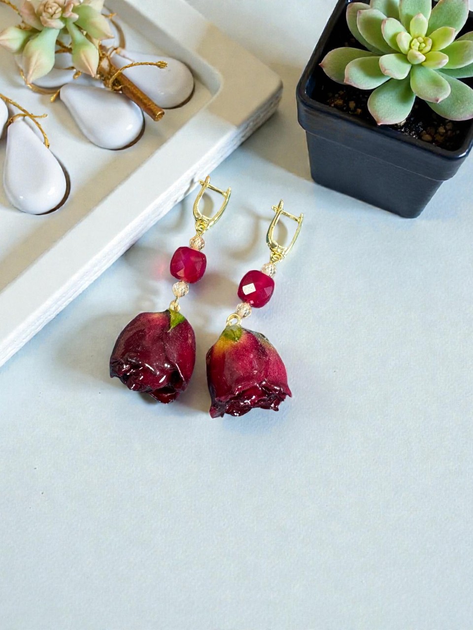 Серьги "Шепот розы"